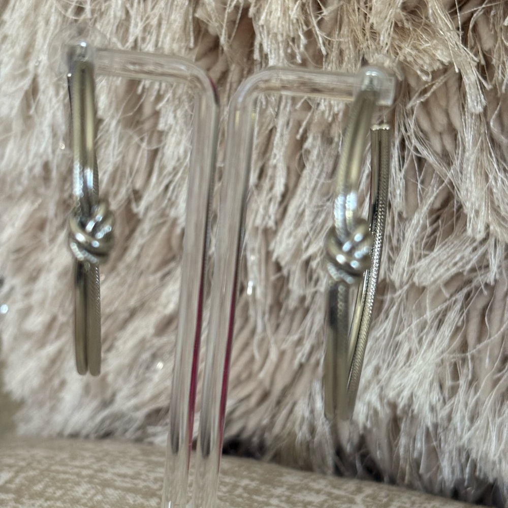 Silver Knot Hoop Earrings